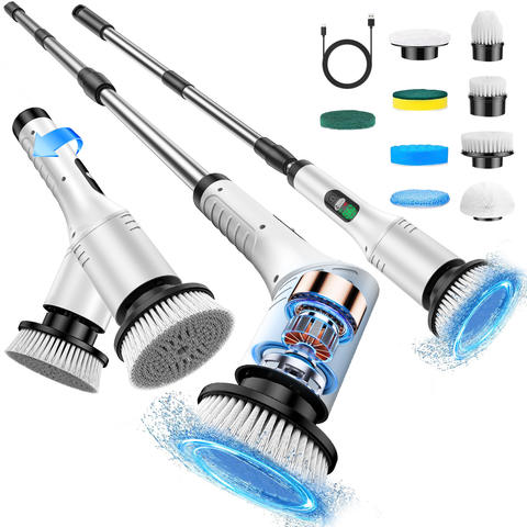 Stop Scrubbing by Hand!⚡Electric Spin Scrubber 9-in-1 Cordless Power Spin Scrubber
