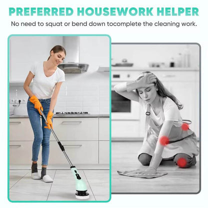 Stop Scrubbing by Hand!⚡Electric Spin Scrubber 9-in-1 Cordless Power Spin Scrubber