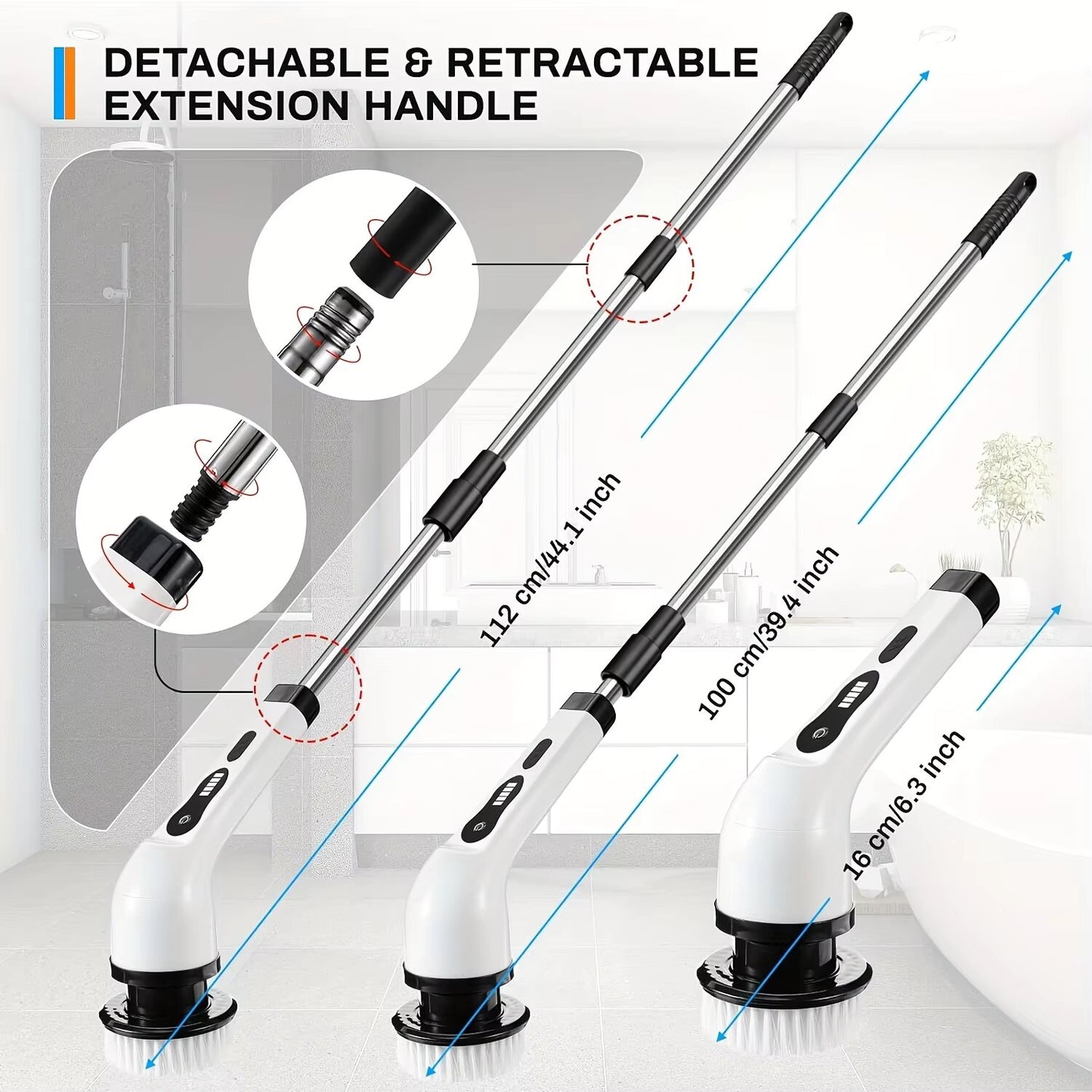 Stop Scrubbing by Hand!⚡Electric Spin Scrubber 9-in-1 Cordless Power Spin Scrubber