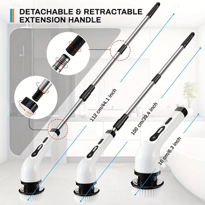 Stop Scrubbing by Hand!⚡Electric Spin Scrubber 9-in-1 Cordless Power Spin Scrubber
