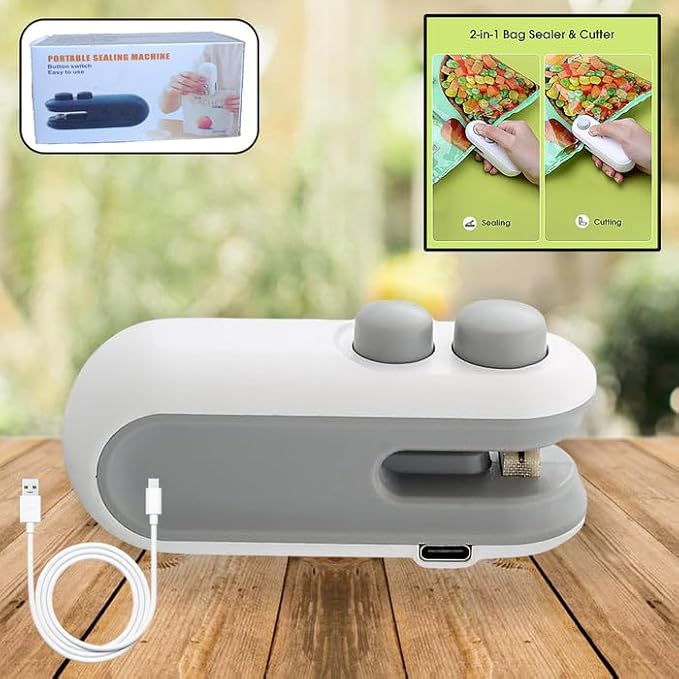 2-in-1 Rechargeable Mini Bag Sealer – Keep Snacks Fresh Anytime